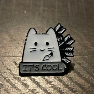 Cute Cat Enamel Pin - Black and‎ White MUST BUNDLE